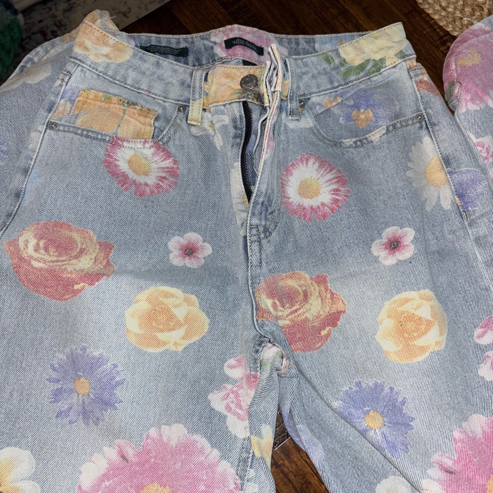 Floral Print Women's Jeans WILD FABLE